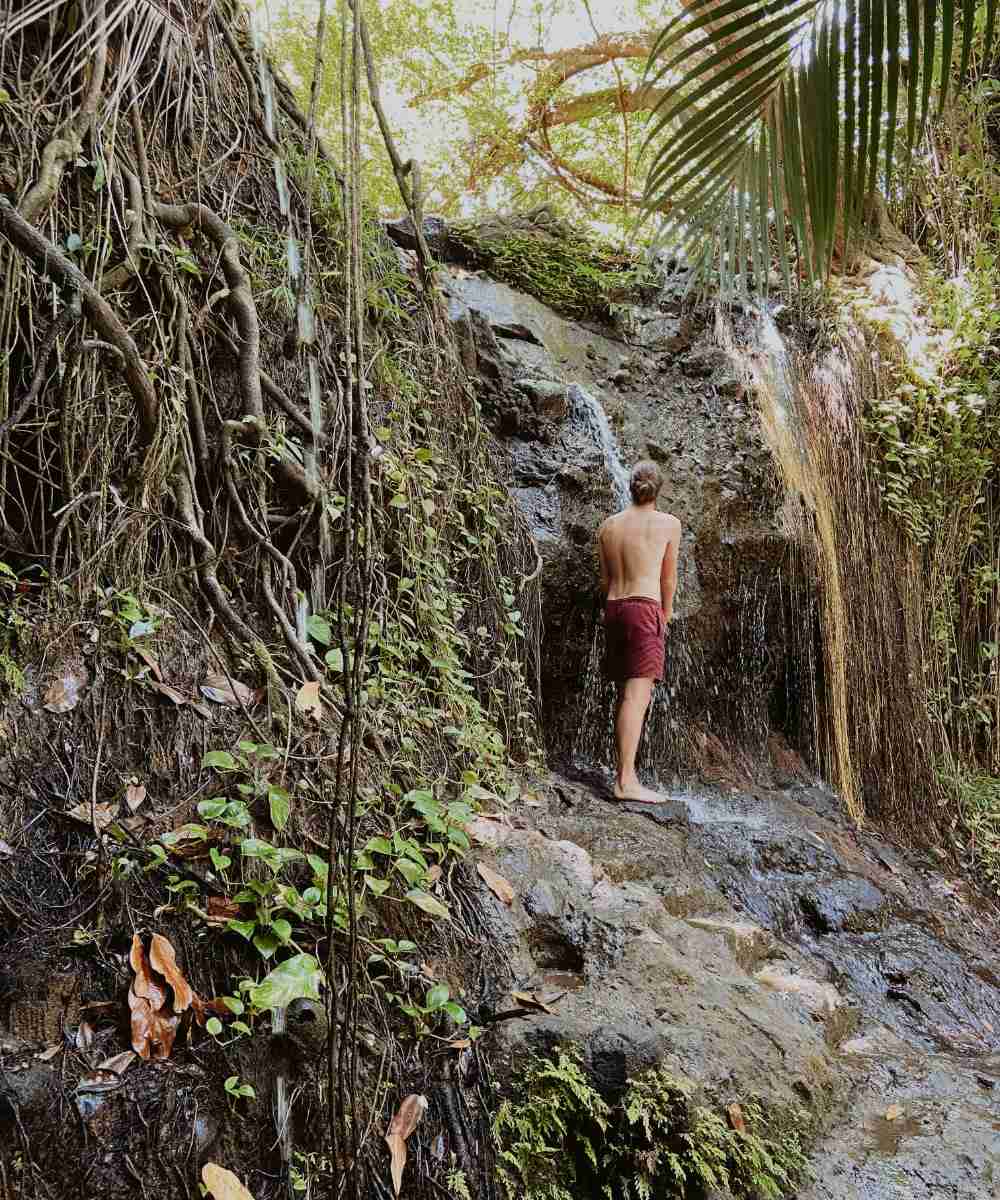 Enjoying La Tille Falls one of the best waterfalls in St Lucia