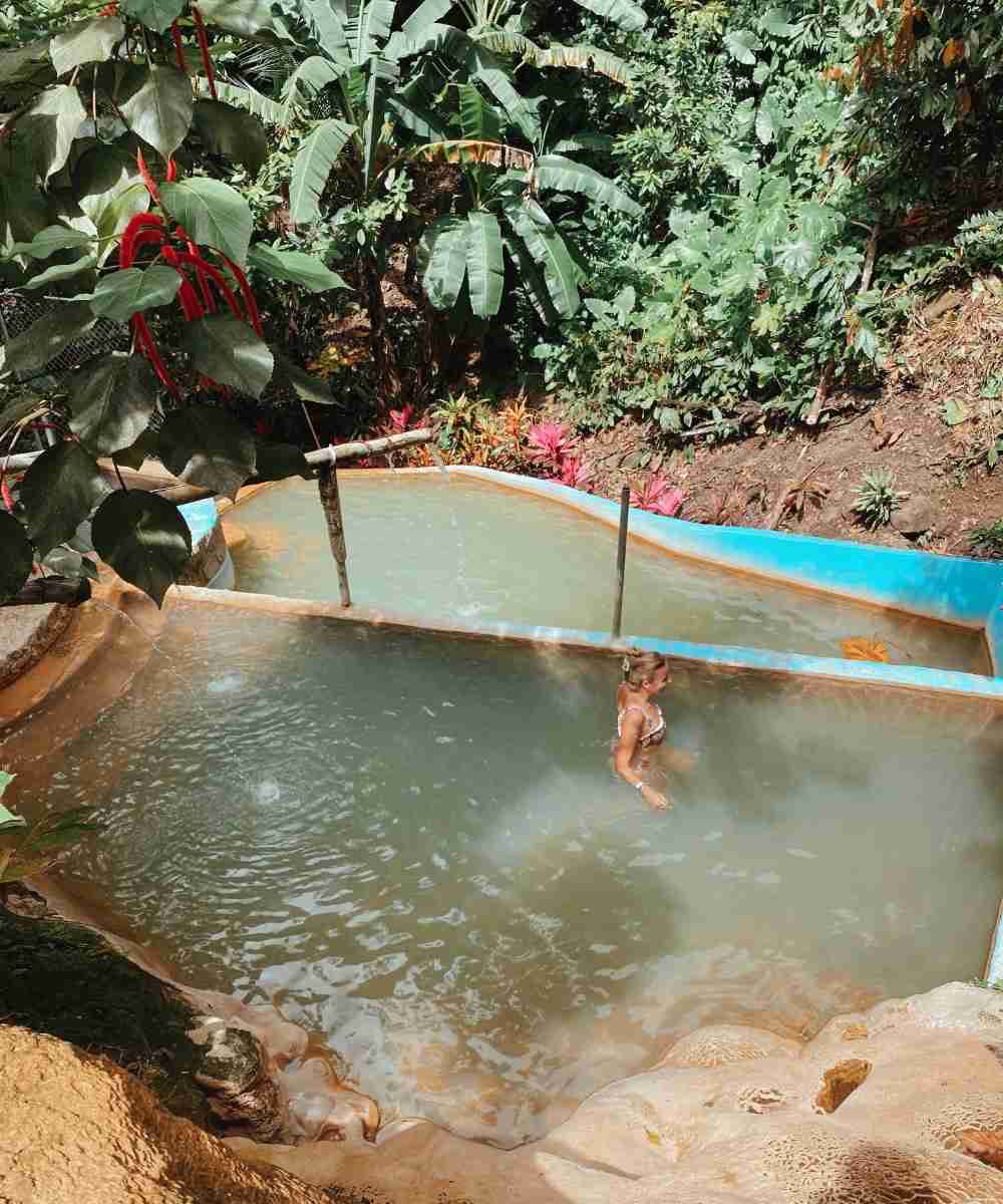 Hot bath at New Jerusalem Mineral Baths one of the best waterfalls in St Lucia