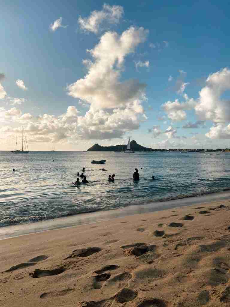 sunset at reduit bay best beaches in st lucia