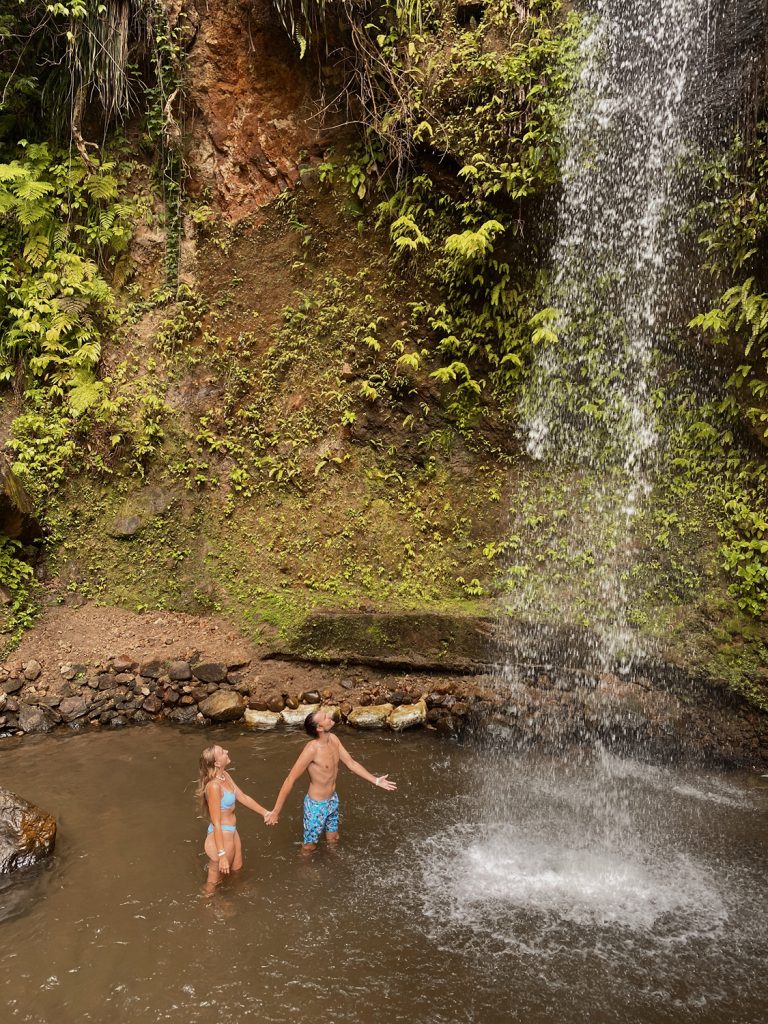 under toraille waterfall popular st lucia excursion near the drive-in volcano