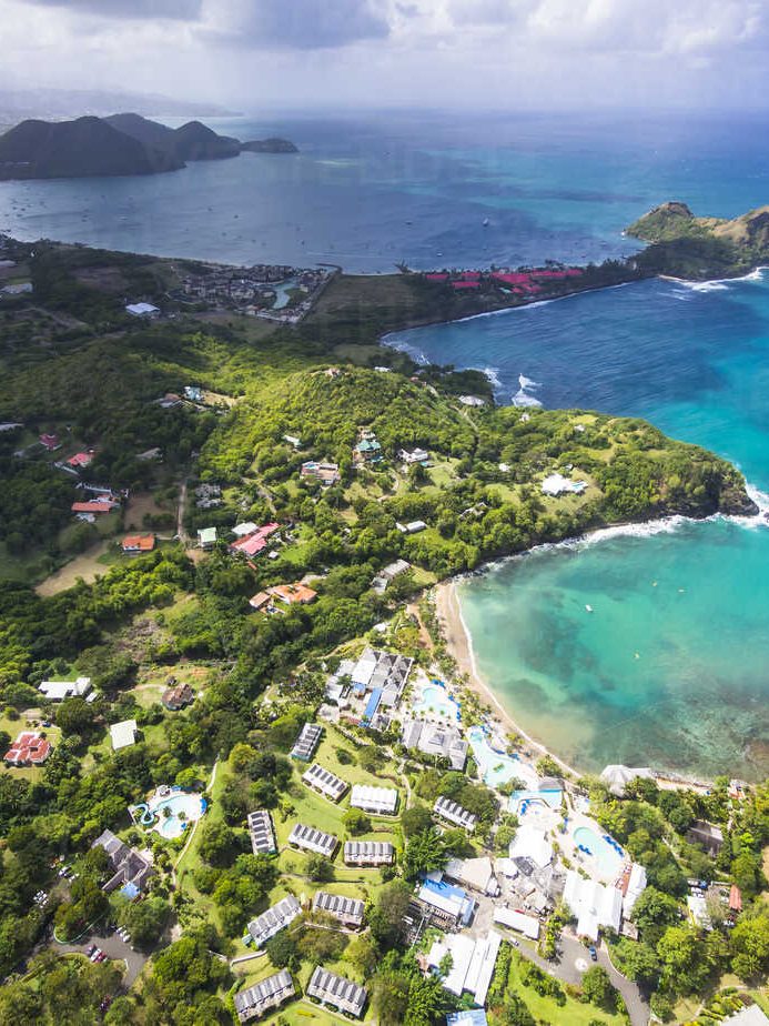 drone of cap estate st lucia capturing where to stay in st lucia